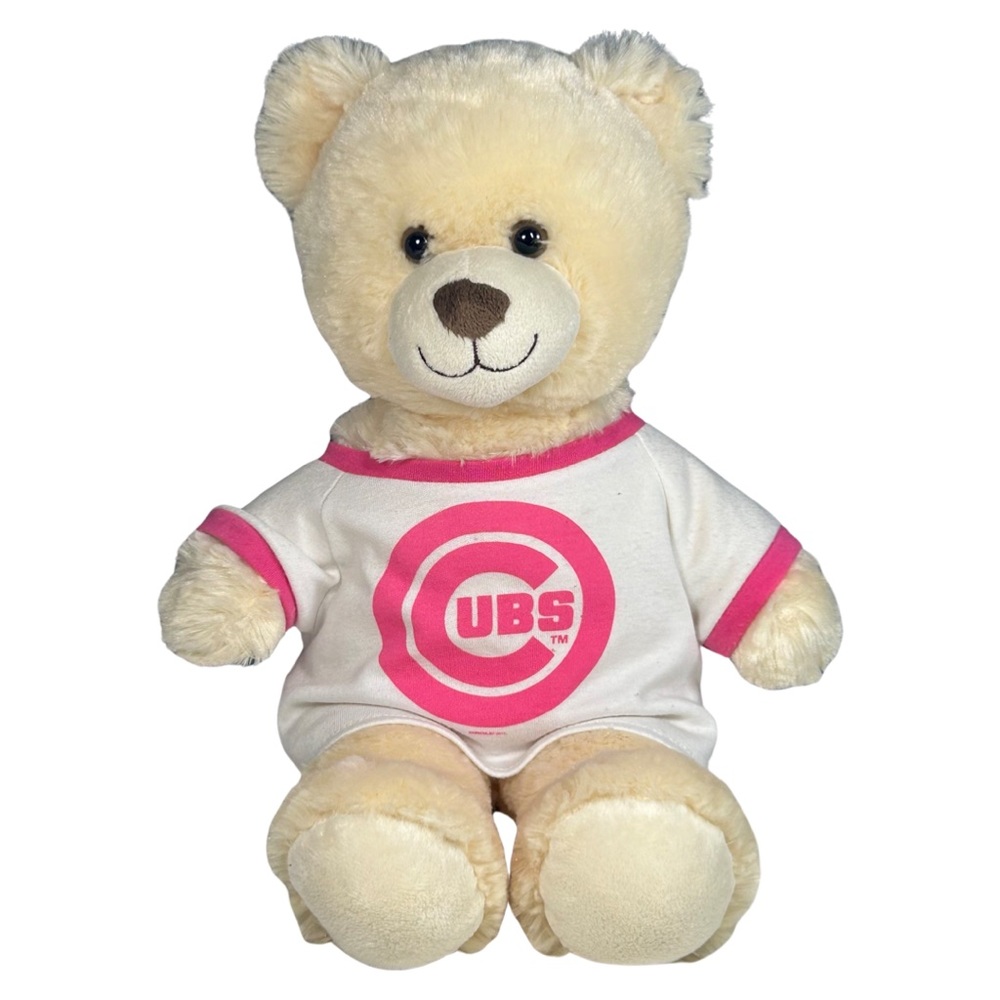 Build A Bear Lil' Coconut‎ Cub Cream 16" Bear Plush Pink Cubs Logo Shirt 2015